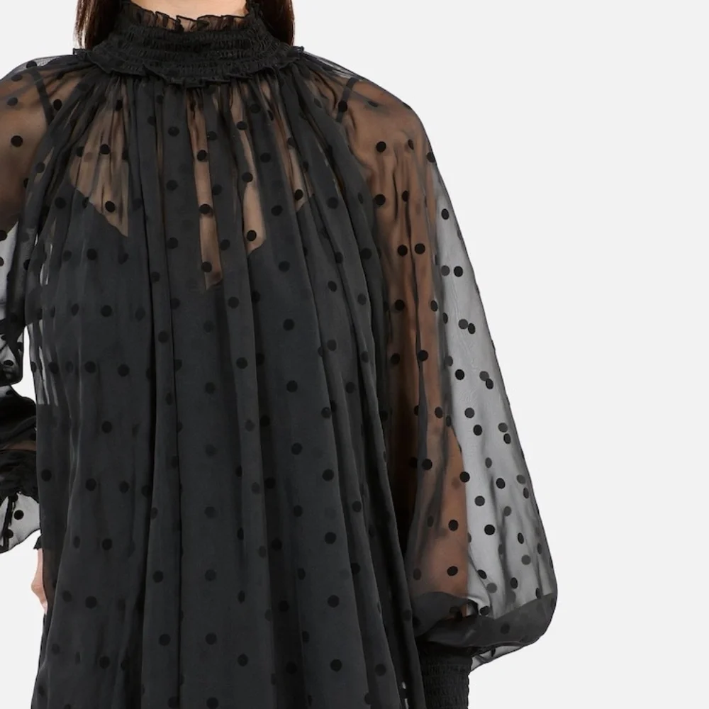 🖤✨ NWT The Kooples Black Sheer Polka Dot 2-Piece Mini Dress | Versatile $415! - Picture 3 of 12